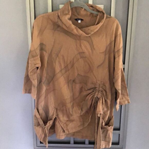 Yasuko interesting cotton oversized cowl neck tunic top M/L - Picture 1 of 6